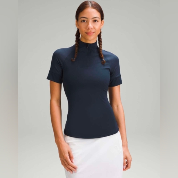 lululemon athletica Tops - lululemon | Nulux Half-Zip Golf Short-Sleeve Shirt | True Navy | 6